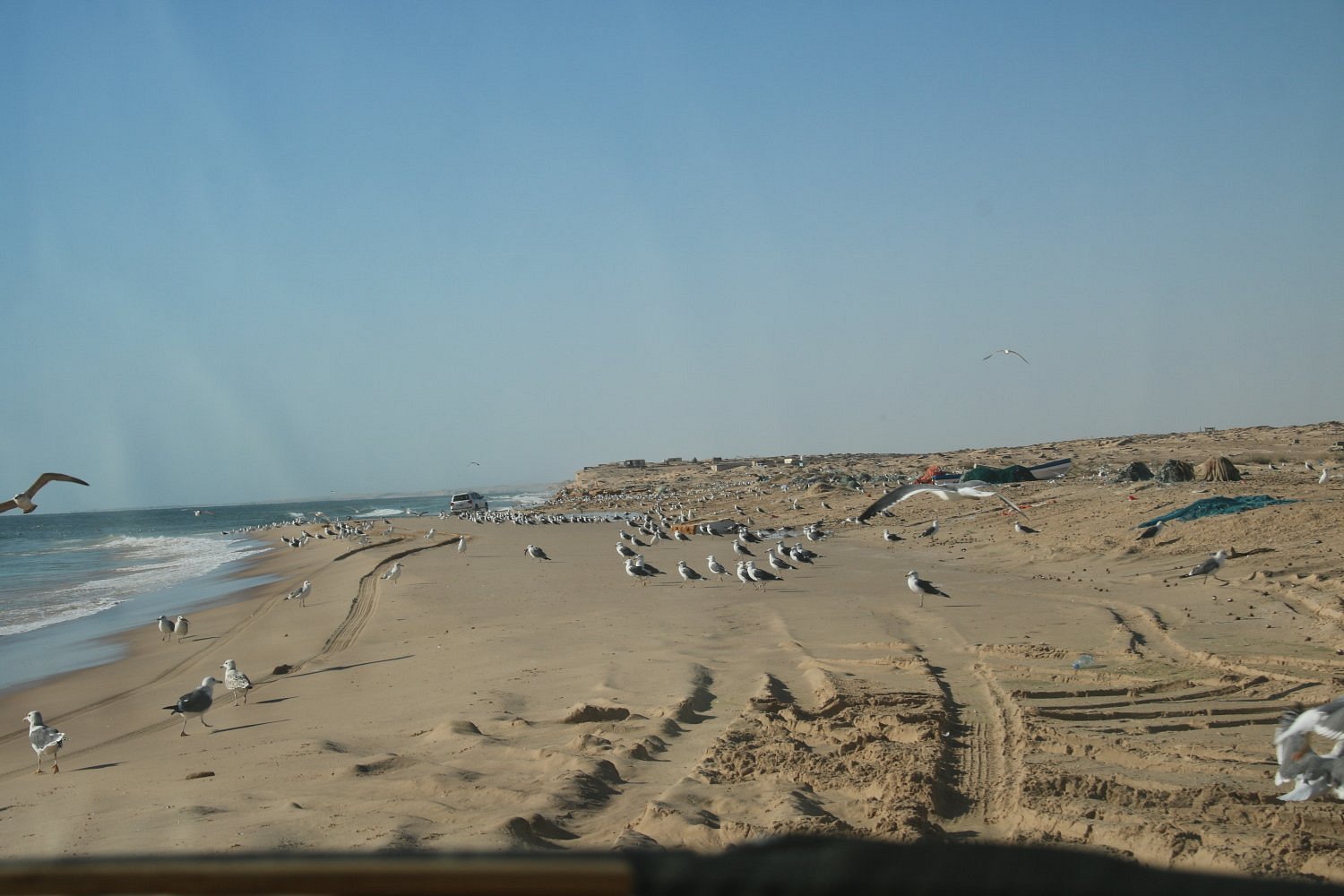 Desert panorama with play button